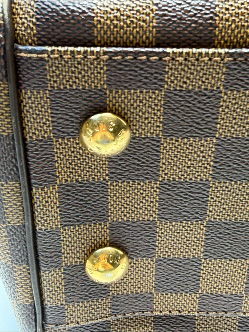 Louis Vuitton trevi  cloth Satchel with Gold Hardware